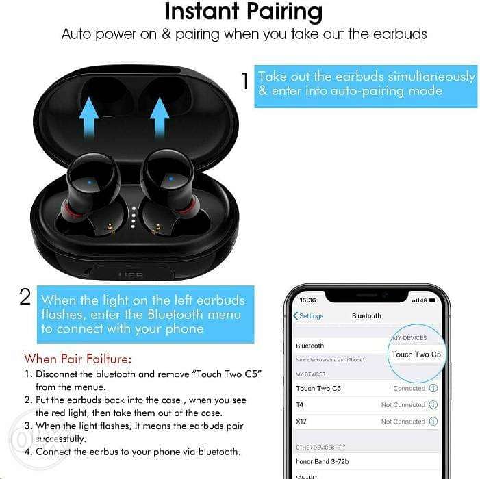 touch 2 C5 Wireless Earbuds 5.0-Touch /3$ delivery 3