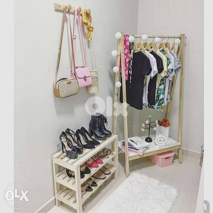 Creative wood idea stand ans shoes rustic ستاند خشب 0