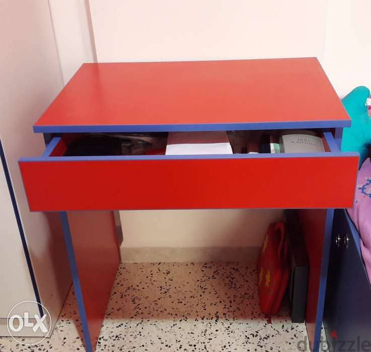 new wood red desk 0