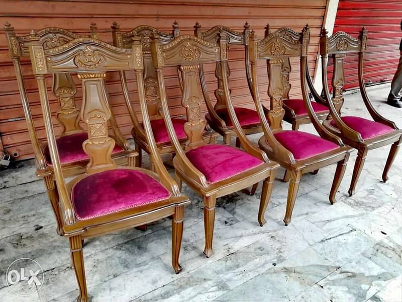 غرفة سفرة ملوكية حفر بالخشب الزين الصلب مسيف صافي مميزة جدا كاملة 2