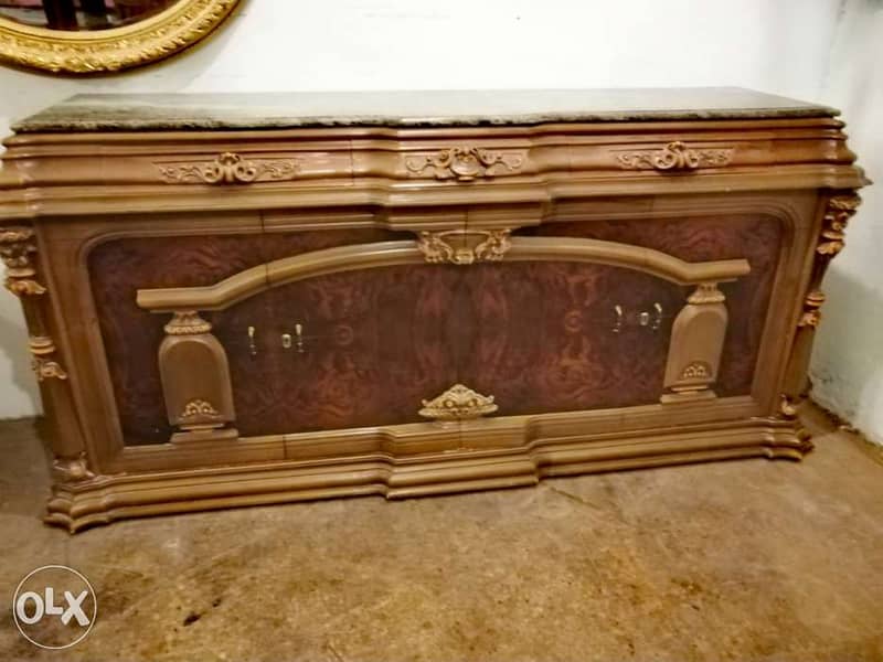 غرفة سفرة ملوكية حفر بالخشب الزين الصلب مسيف صافي مميزة جدا كاملة 3