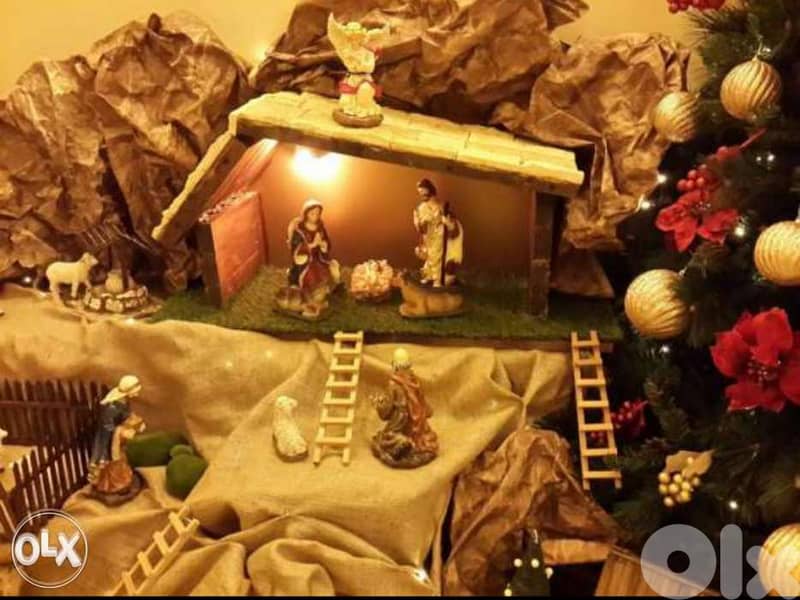 Christmas cave wood & stone 1