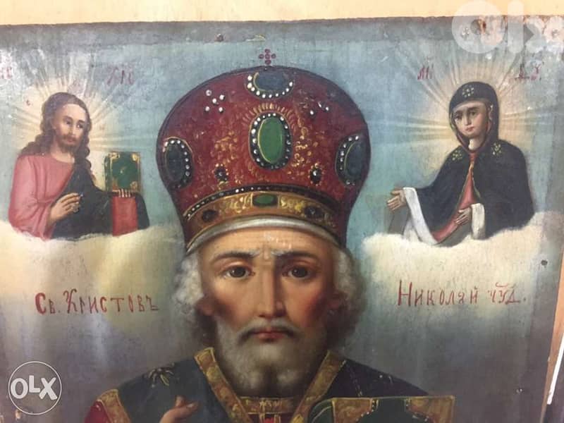 antique Russian icon st Nicolas 3