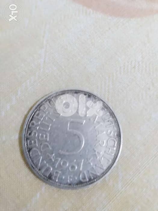 German Deutschland silver Coin of Bonduszrepublic year 1961 1