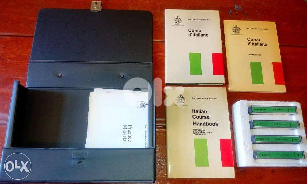 learn italian 3 books 4 audio tapes in leather bag 0