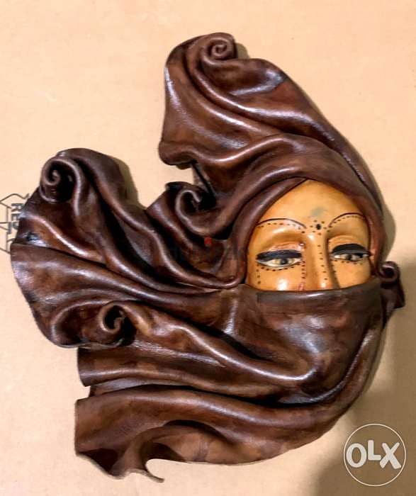 genuine leather wall decoration mask 1