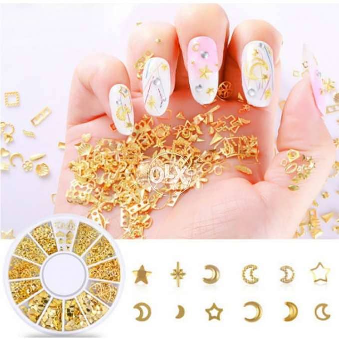 Beautiful gold ocean nails decoration wheel 3