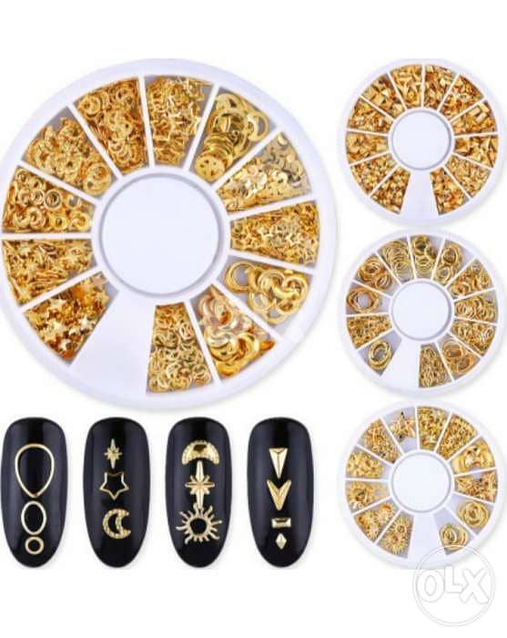 Beautiful gold ocean nails decoration wheel 4