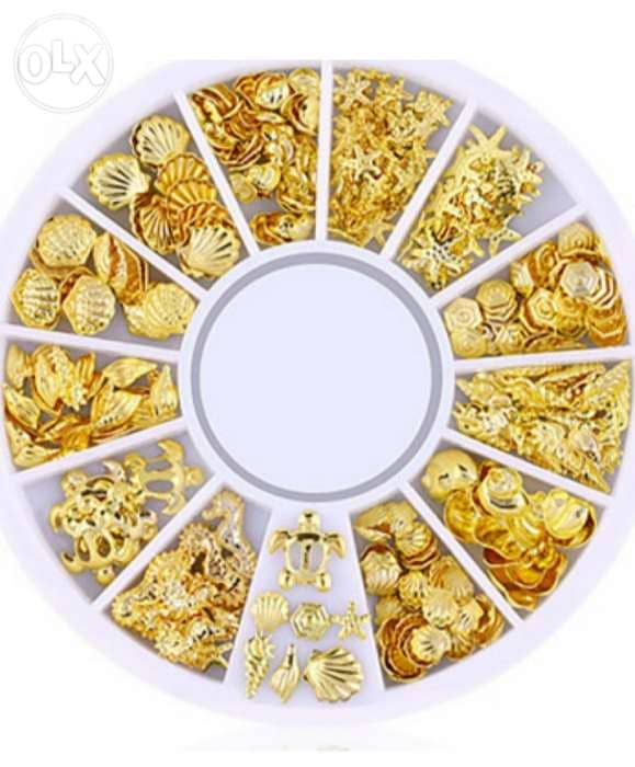 Beautiful gold ocean nails decoration wheel 5