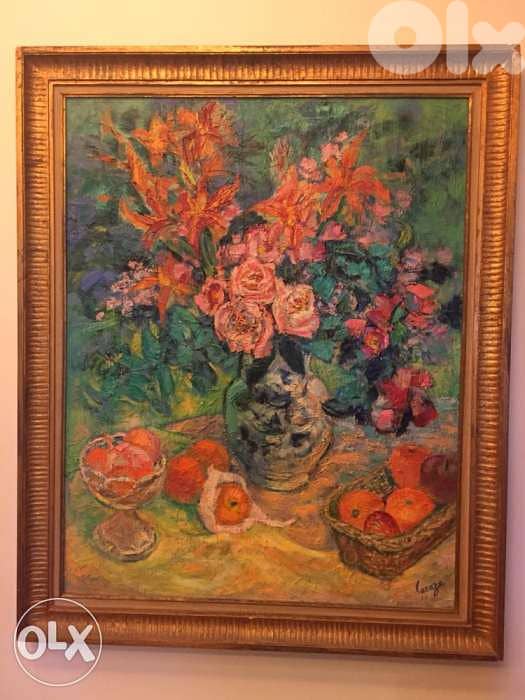 authentic Benezit oil on canvas Germaine Lacaze 0