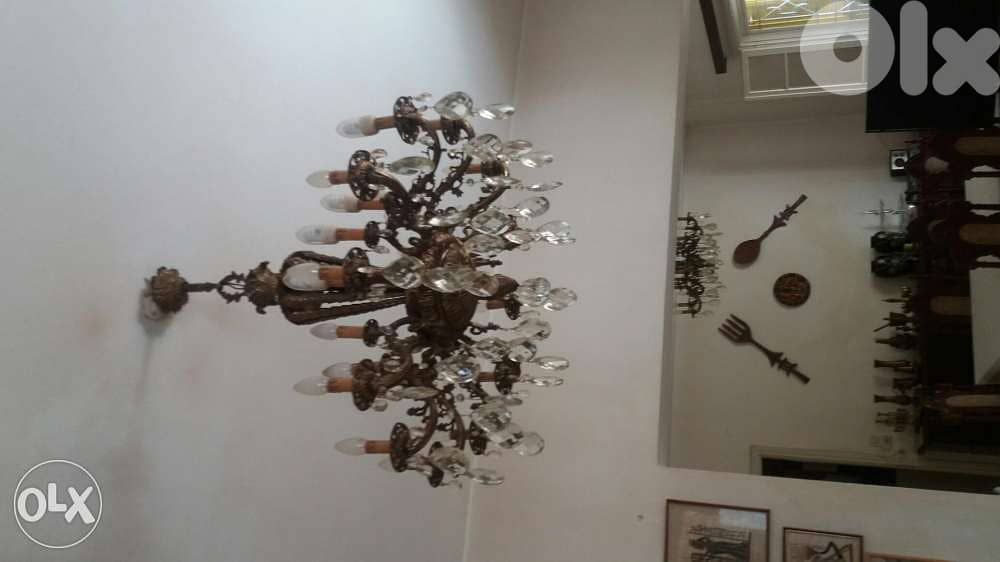 2 Lustres antique en bronze 1