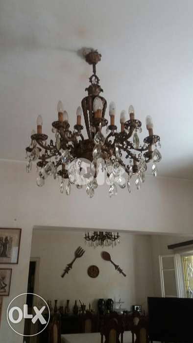 2 Lustres antique en bronze 3