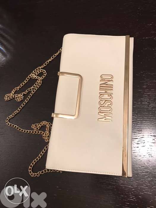 moschino bag off white and gold copy A 1
