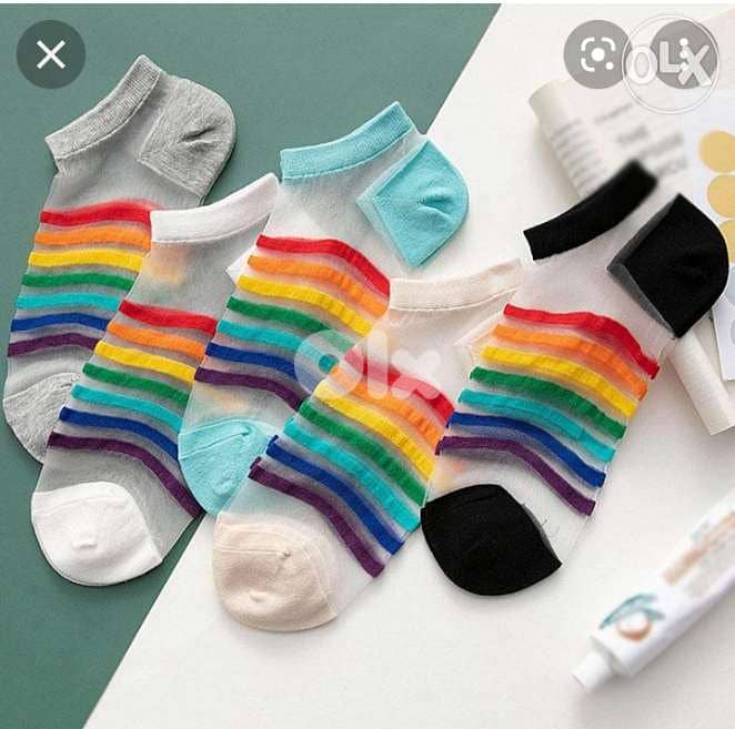 rainbow transparent  socks 2