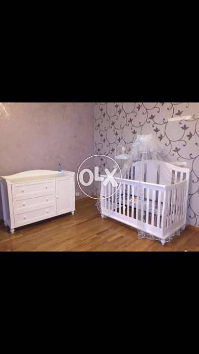 غرفة نوم / خزانة/كومود kidiway baby room 4 in 1 bed /armoir/comod r