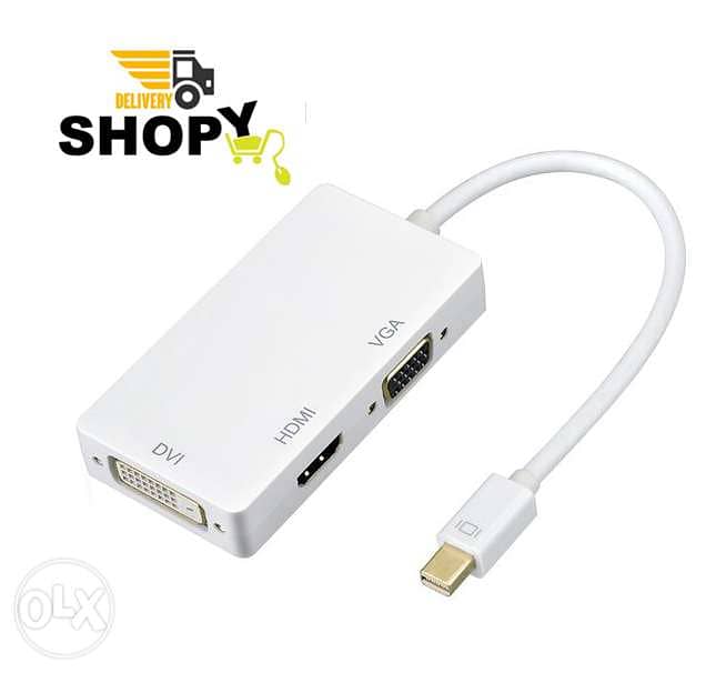 Mini DisplayPort 1.2 Male to VGA Female + HDMI Female + DVI 0
