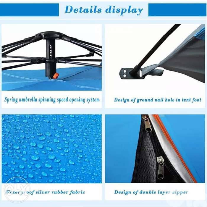 tent 2x2 m خيمة 03135 open 17135 with 2 minutes setup waterproof 2