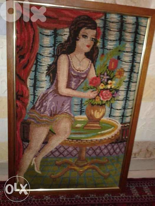 vintage canevas + wooden frame 80*50 excellent condition 0