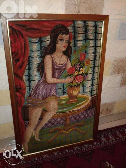 vintage canevas + wooden frame 80*50 excellent condition 1