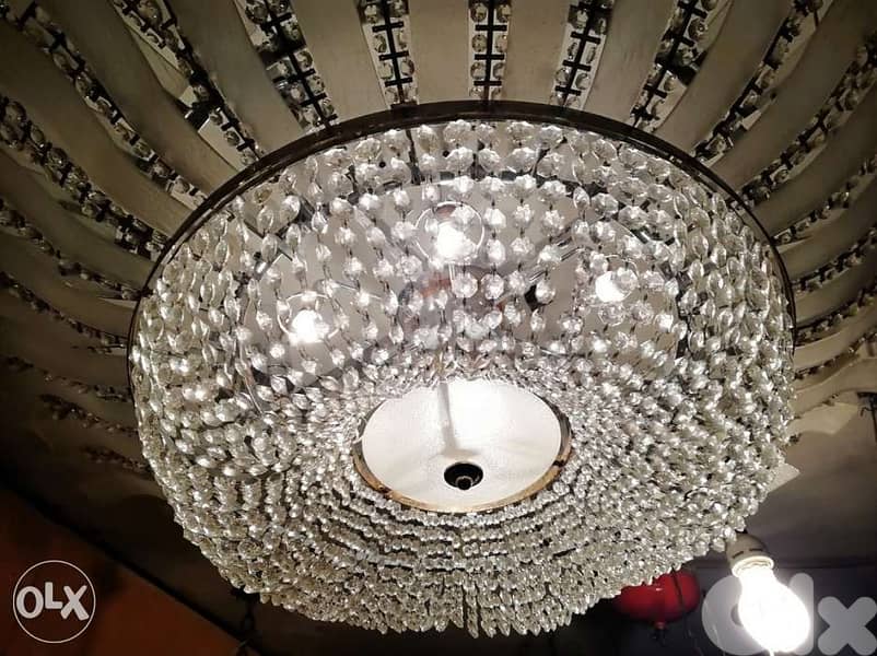 ترية ثرية كرستال ورق مورانو بلافونيار حجم كبير تصلح فيلا وقصر سعر مغري 1