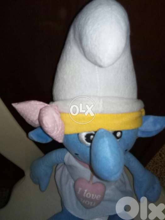 SMURFETTE LOVE LARGE PLUSH doll says I LOVE YOU by her hair 46 Cm=16$ 1