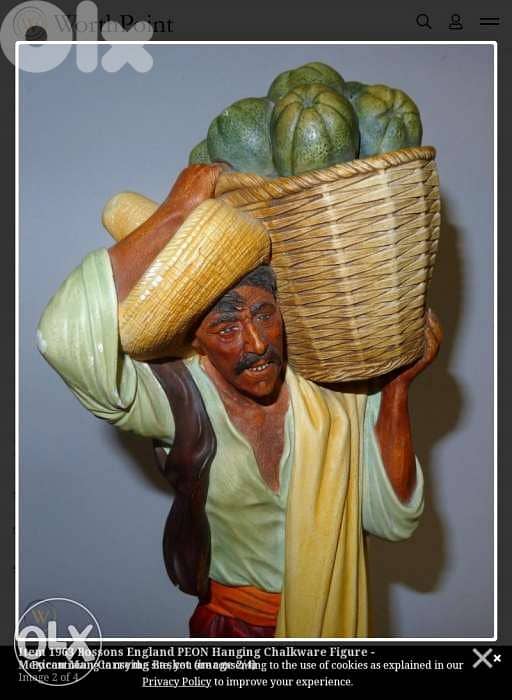 1963 Bossons England Peon Hanging chalkware figure 0