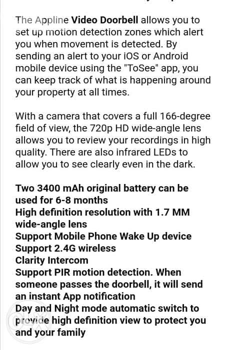 Smart wifi voice intercom wireless doorbell Wireless WiFi Remote Smart 2