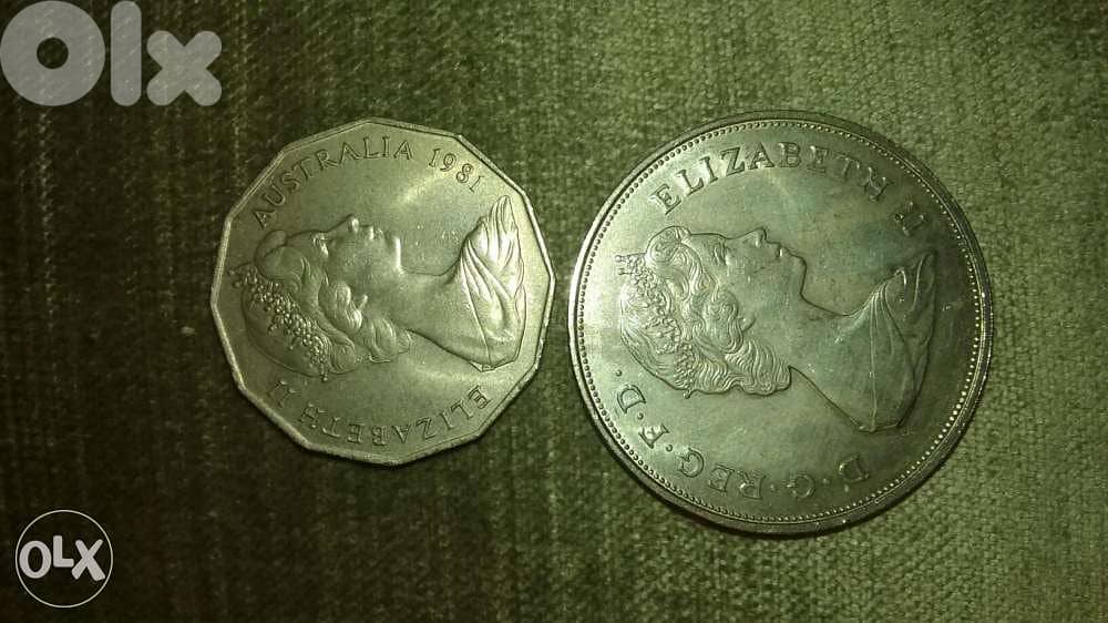 Set of 2 coins Prince Charles & Diana memorial for their marriage 1981 1
