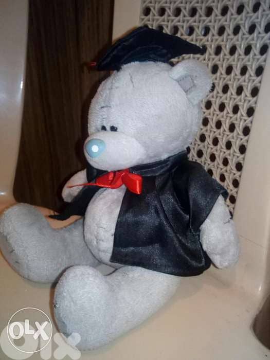 GRADUATION GIFT SMALL BEAR as new plush toy height 20 Cm, Robe +hat=10 1