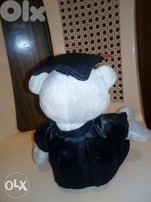 GRADUATION GIFT SMALL BEAR as new plush toy height 20 Cm, Robe +hat=10 2