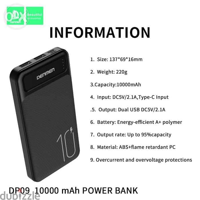 Denmen 10.000mah powerbank 3