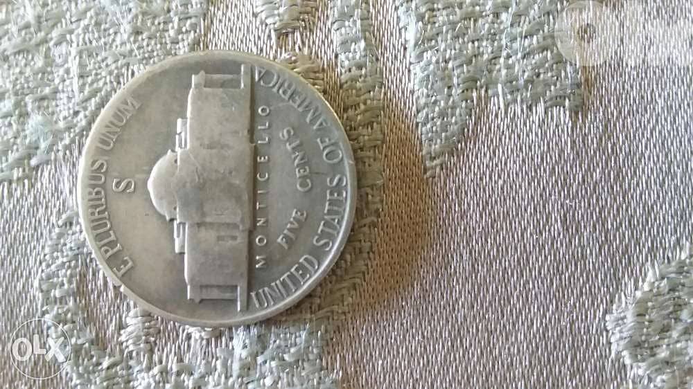 USA coin Jefersson 5 Cent War Time 1943 S with mild double die mint 1