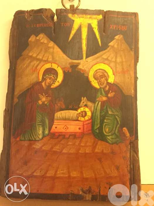 very rare greeck icon 18th century nativity 1