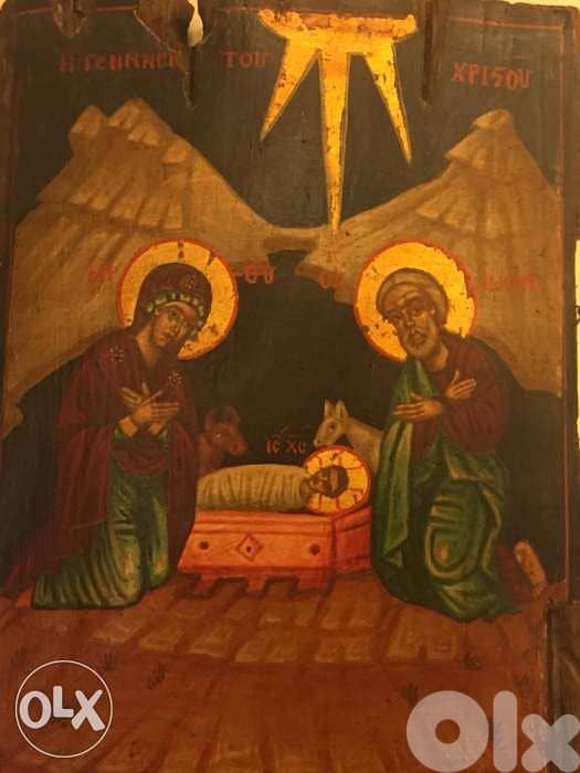 very rare greeck icon 18th century nativity 3