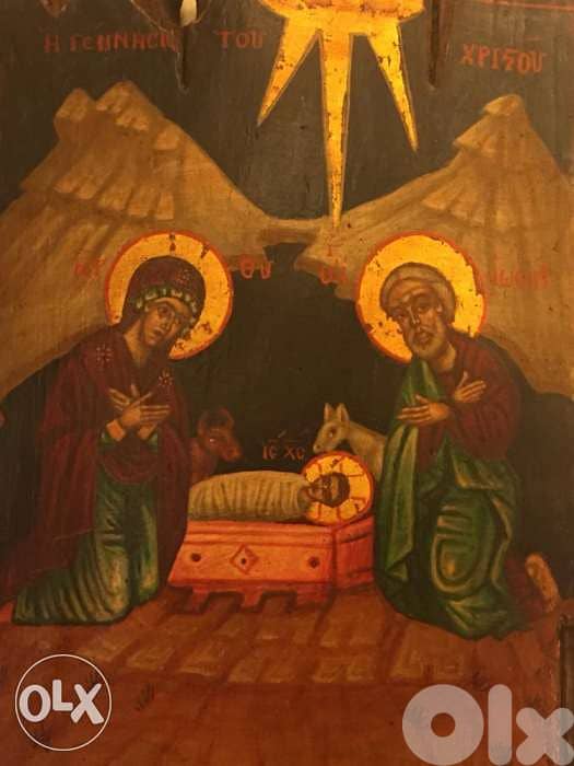 very rare greeck icon 18th century nativity 4