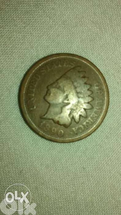 USA Indain Head Cent year 1890 0