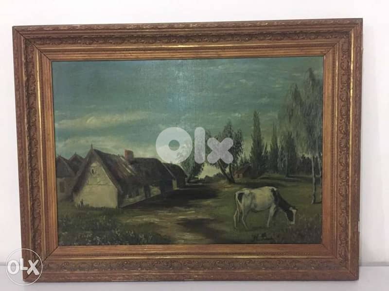 19th century French oil on canvas 0