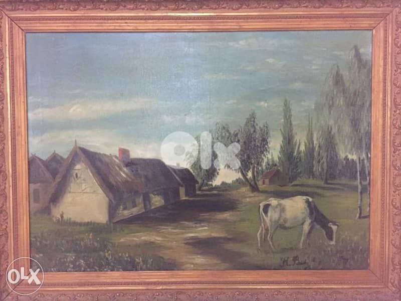 19th century French oil on canvas 1