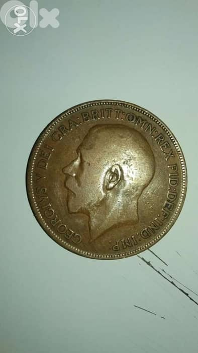 UK George V Bronze Coin Penny year 1935 0