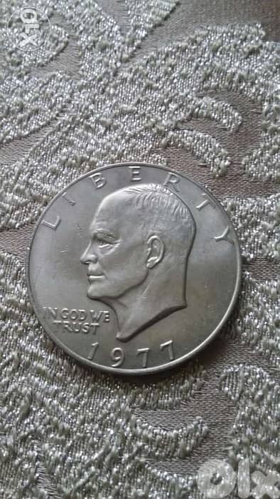One USA dollar Coin Memorail President Dwight Eisenhower year 1977 0