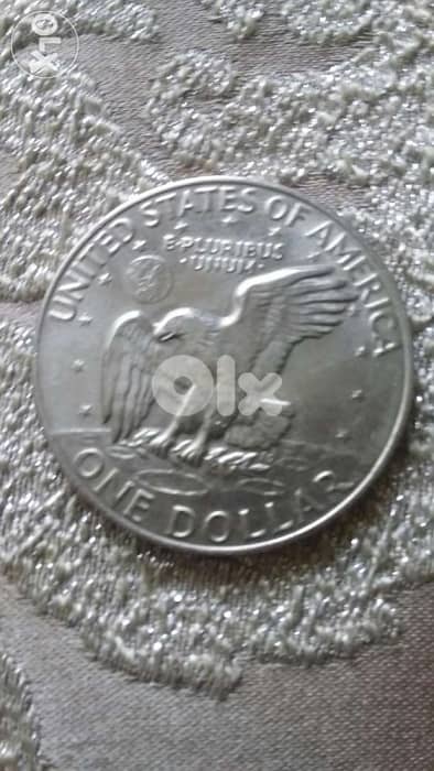 One USA dollar Coin Memorail President Dwight Eisenhower year 1977 1
