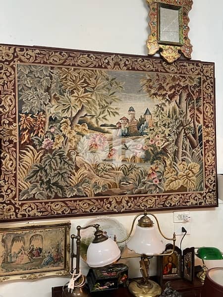 لوحةaubussonاوبيسون حياكة يدوية مميَّزة جداً بحالة ممتازة 1