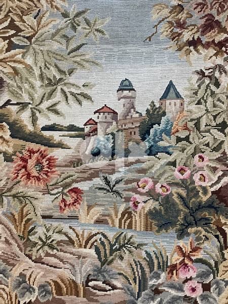 لوحةaubussonاوبيسون حياكة يدوية مميَّزة جداً بحالة ممتازة 3