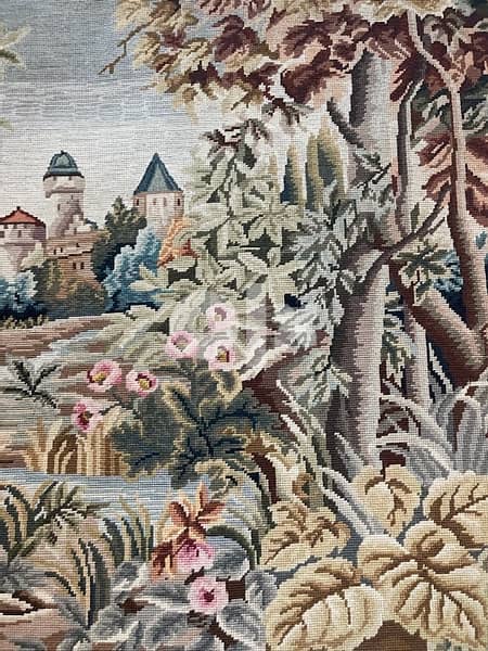 لوحةaubussonاوبيسون حياكة يدوية مميَّزة جداً بحالة ممتازة 5