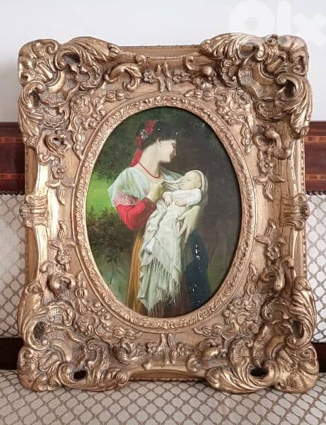 Old English painting on wood 0