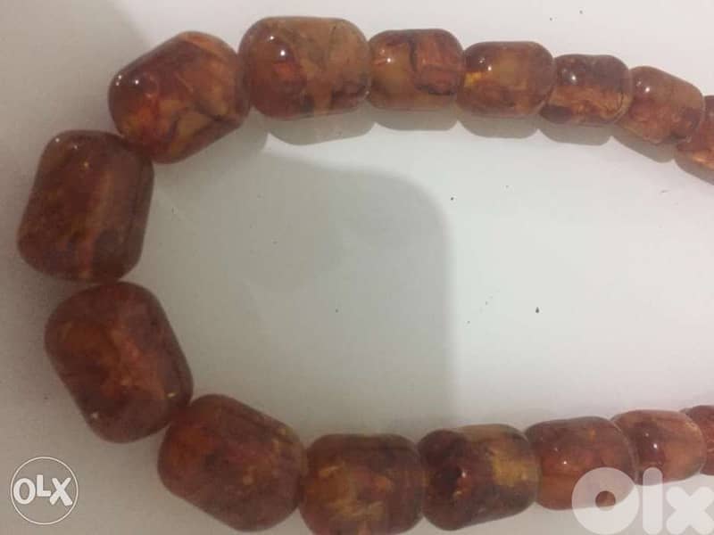 real antique yolk egg natural Amber necklace 1
