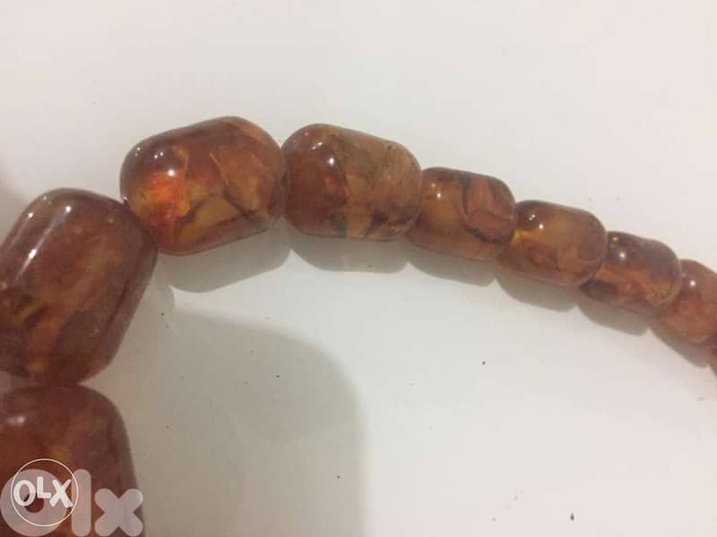 real antique yolk egg natural Amber necklace 2
