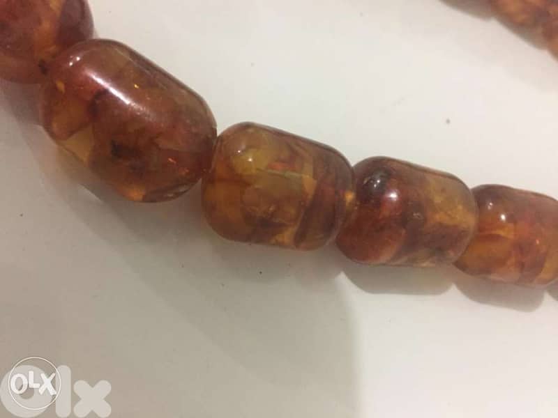real antique yolk egg natural Amber necklace 3