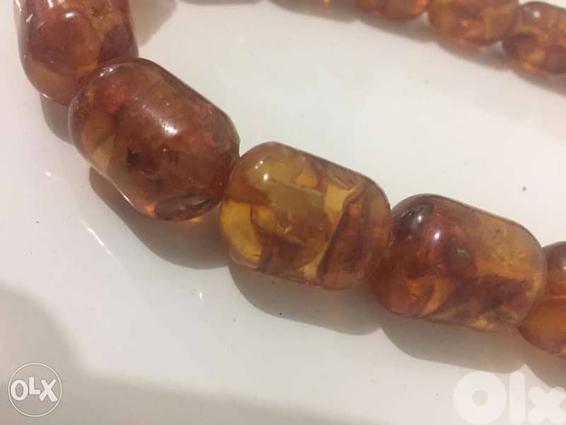 real antique yolk egg natural Amber necklace 4