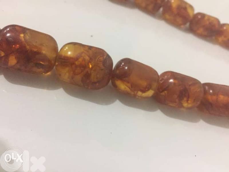 real antique yolk egg natural Amber necklace 5